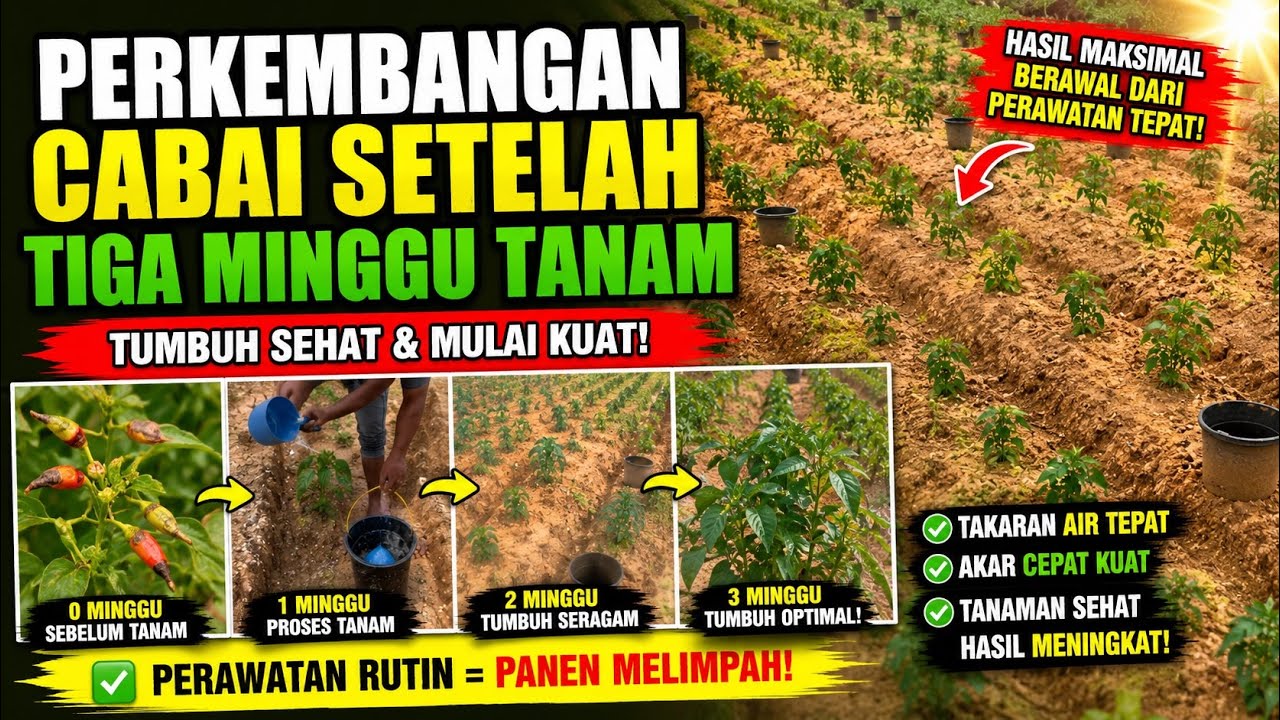 Perkembangan Cabai Setelah 3 Minggu Tanam