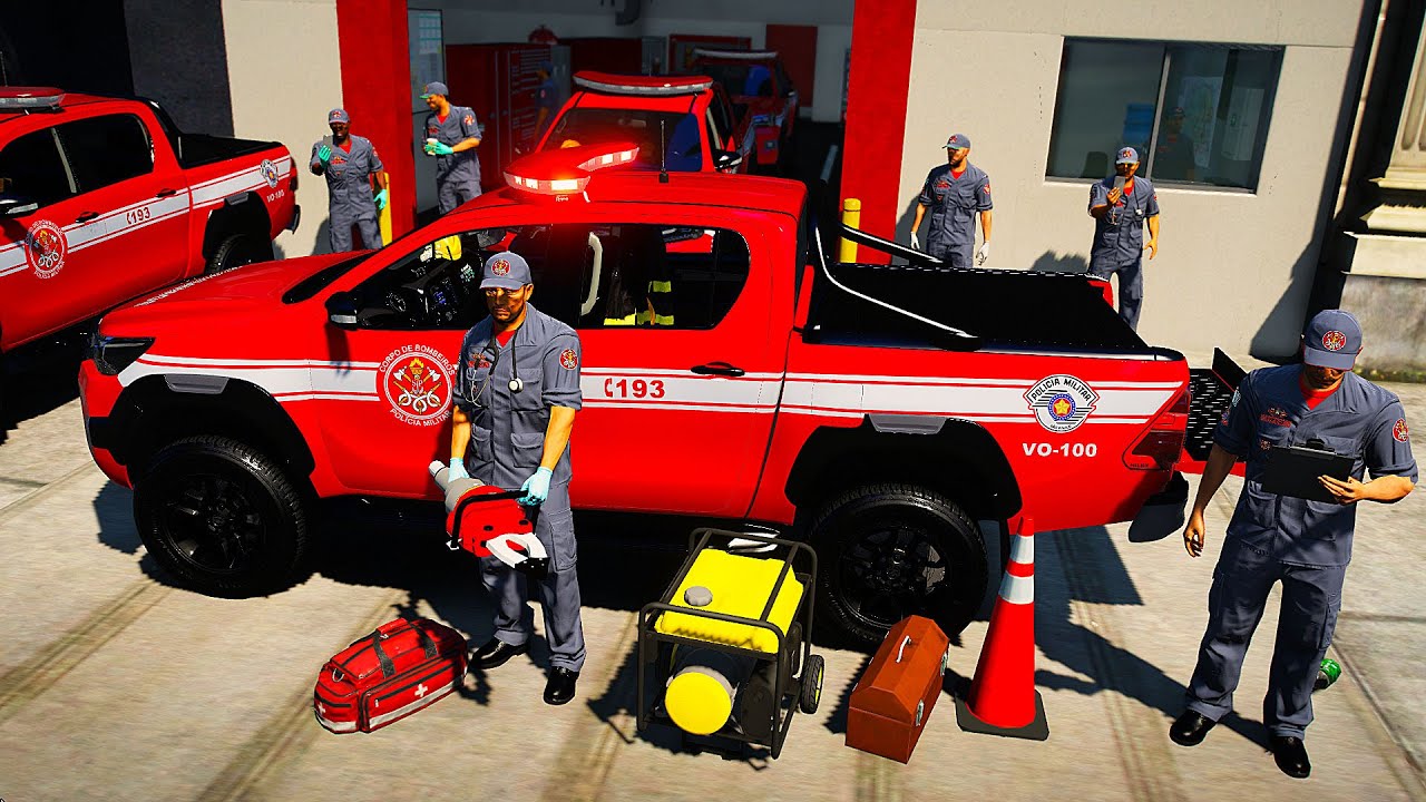 DESLOCAMENTO E RESGATE DE VÍTIMAS DE COLISÃO CARRO X VIATURA | GTA 5 SALVAMENTO