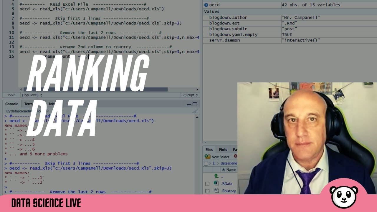 Data Science Live - Ranking Data in R