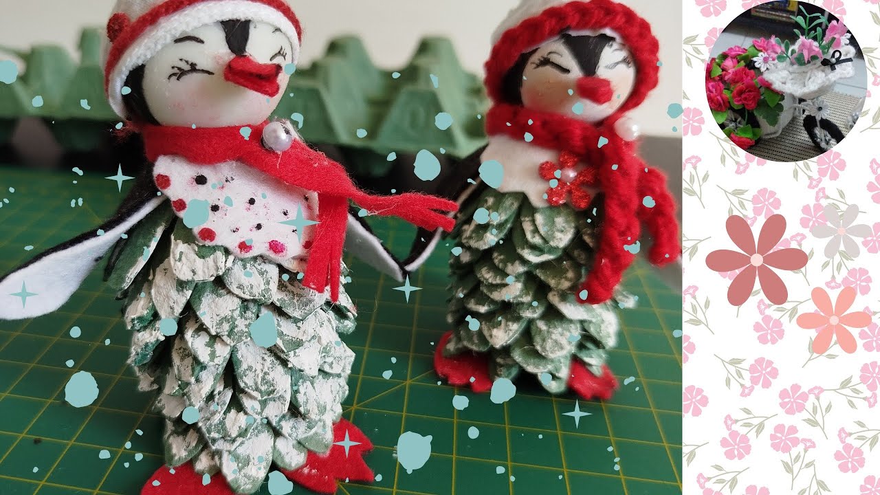 Mais uma ideia com caixa de ovos /Diy pinguinhos muito fofinho!!