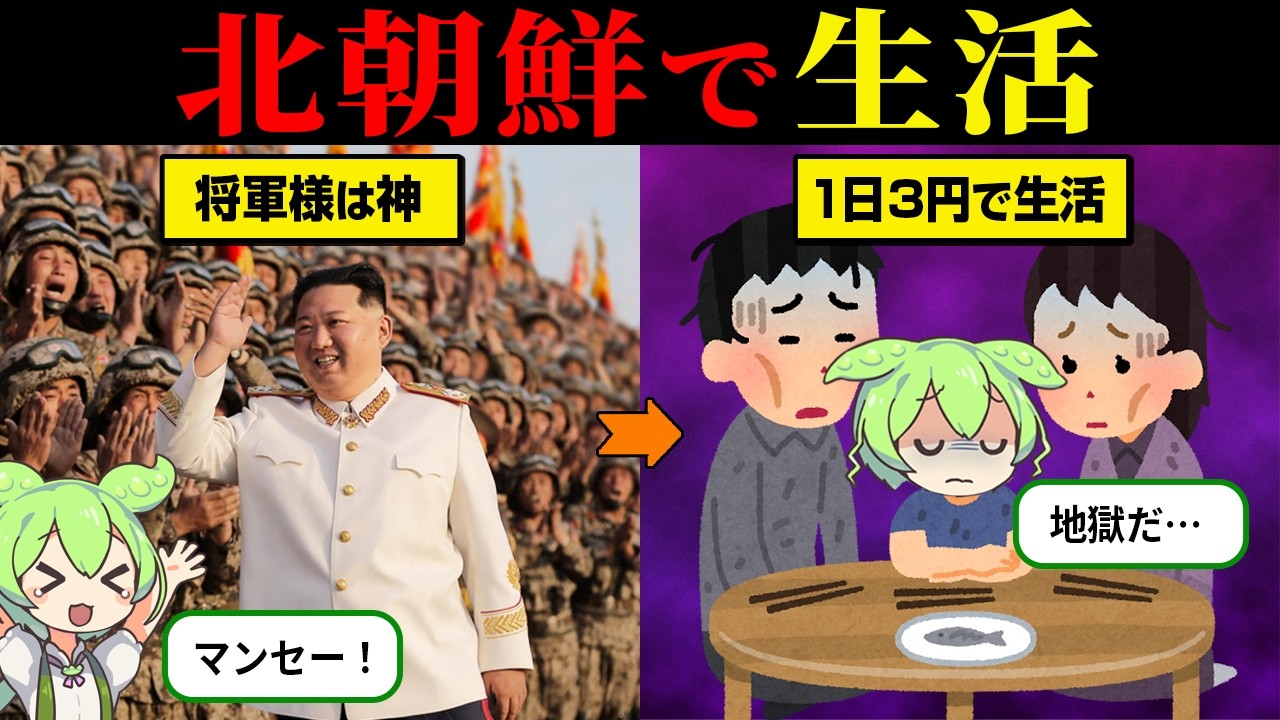 北朝鮮に住んだらどうなるのか？【ずんだもん＆ゆっくり解説】