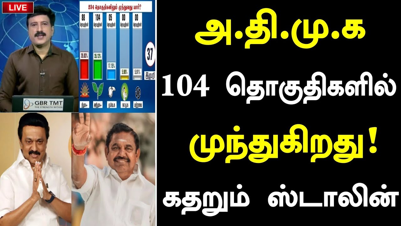 🔴சற்றுமுன் அதிமுக 104 தொகுதிகளில் முந்துகிறது வெளியான முடிவுகள் பதறும் ஸ்டாலின் |#election 