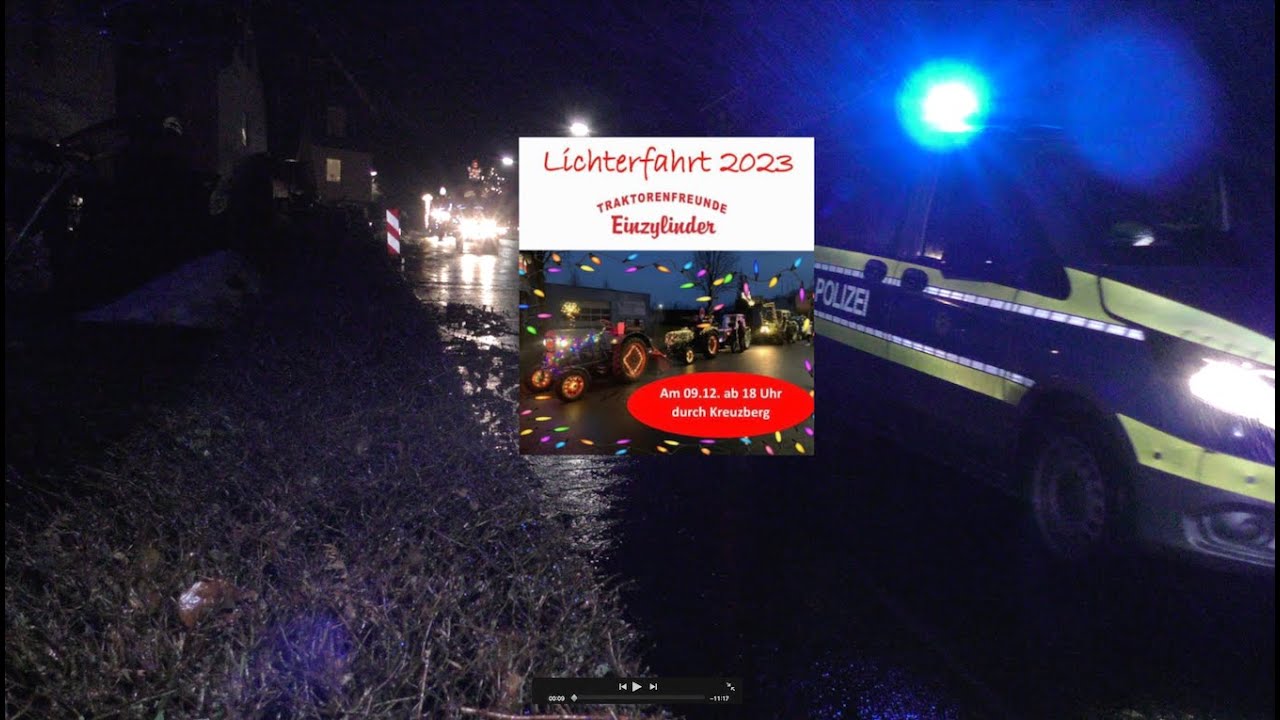 Lichterfahrt der Traktorenfreunde Einzylinder durch Kreuzberg -  UHD
