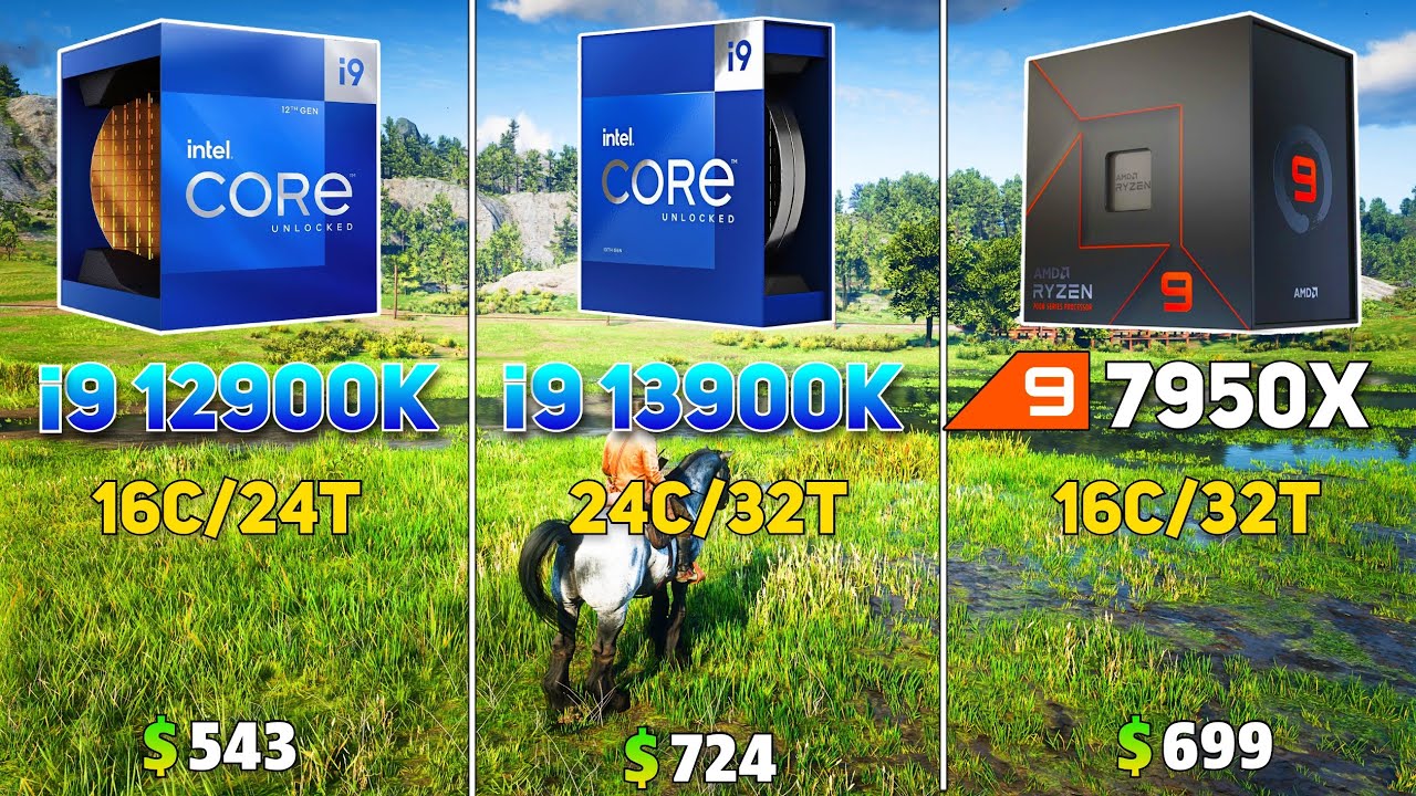 i9 12900K vs  i9 13900K vs  R9 7950X - GAming Benchmark | Test in 13 Games |