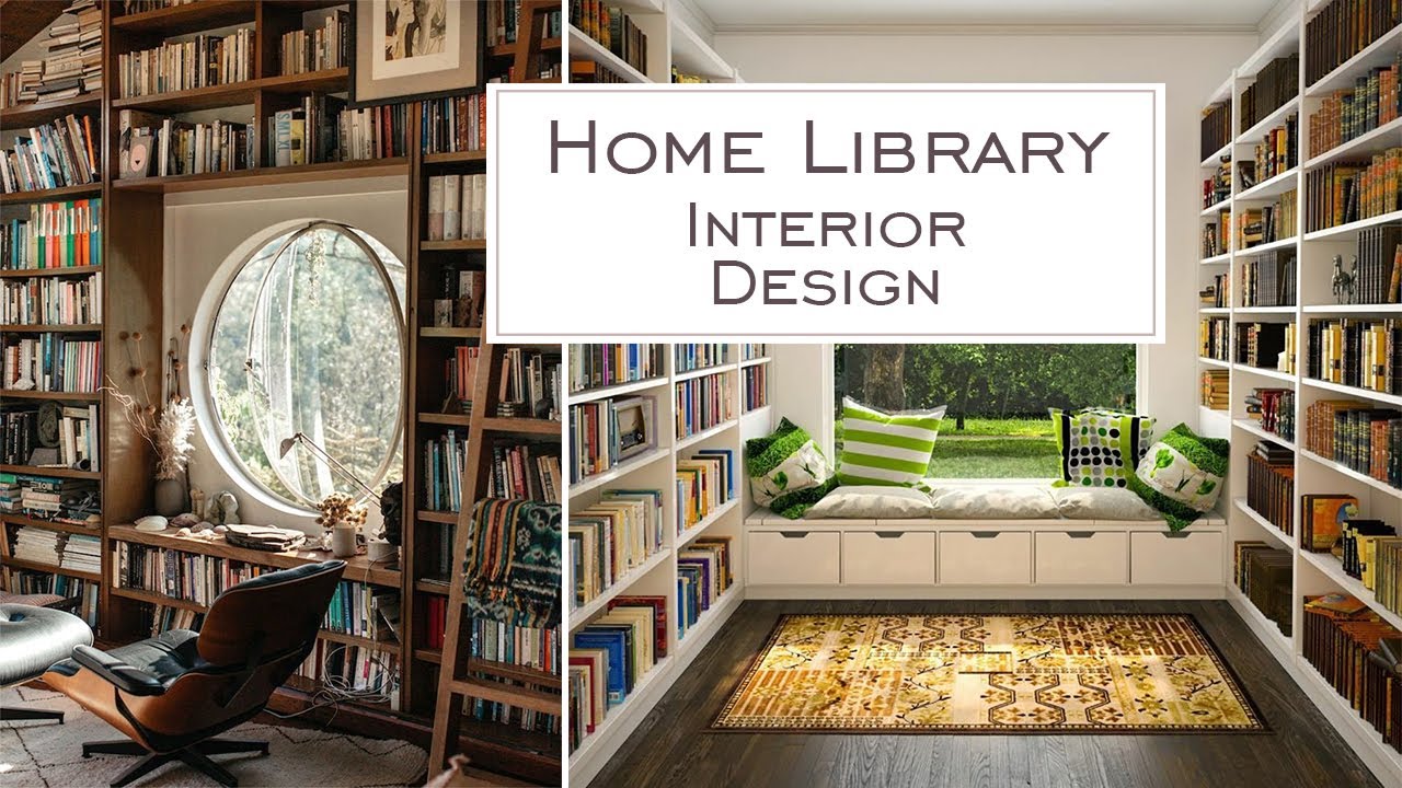 Home Library in the Interior. Book Storage Organization. Ideas for Decorating a Library in Your Home