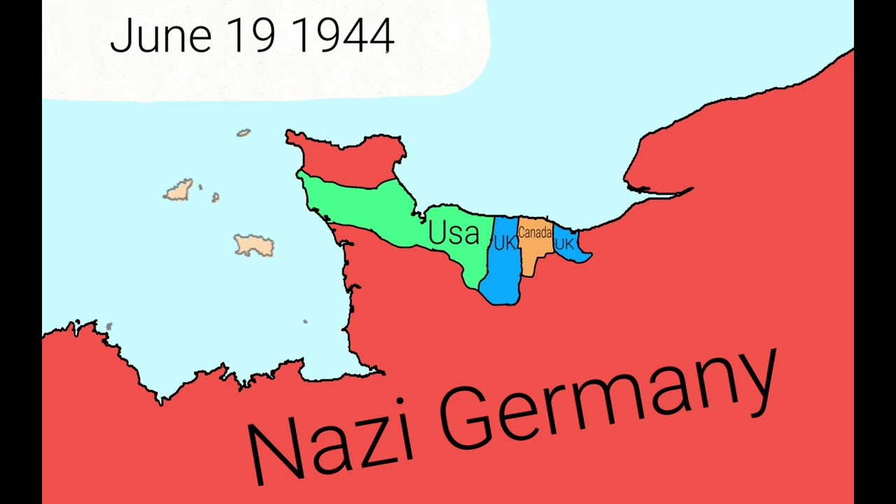 Timeline of the battle of Normandy on a map