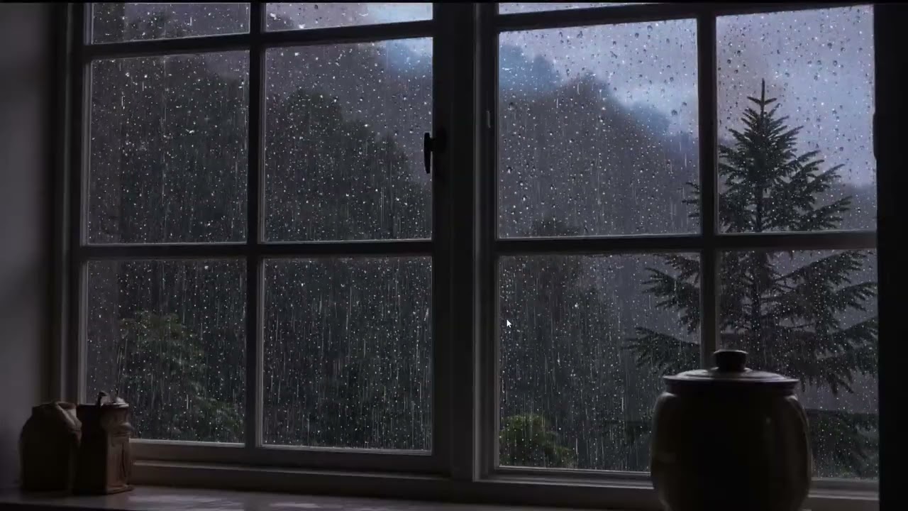 Rain Sound on Window with Thunder | Heavy Rain for Sleep & Relaxation (No Ads)