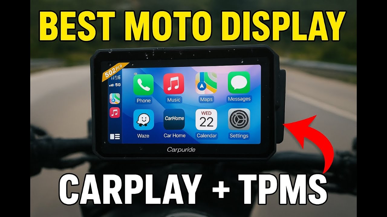 Лучший ли это дисплей CarPlay для мотоцикла? Carpuride 502S Pro +TPMS