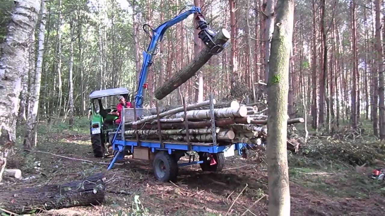 Waldarbeit mit Ladekran am Famulus 36