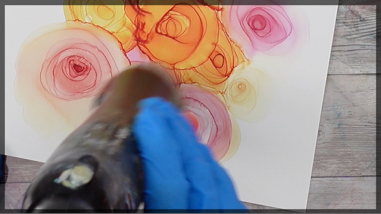 Watch These Roses Bloom | Real-Time Alcohol Ink Painting & Relaxing Music