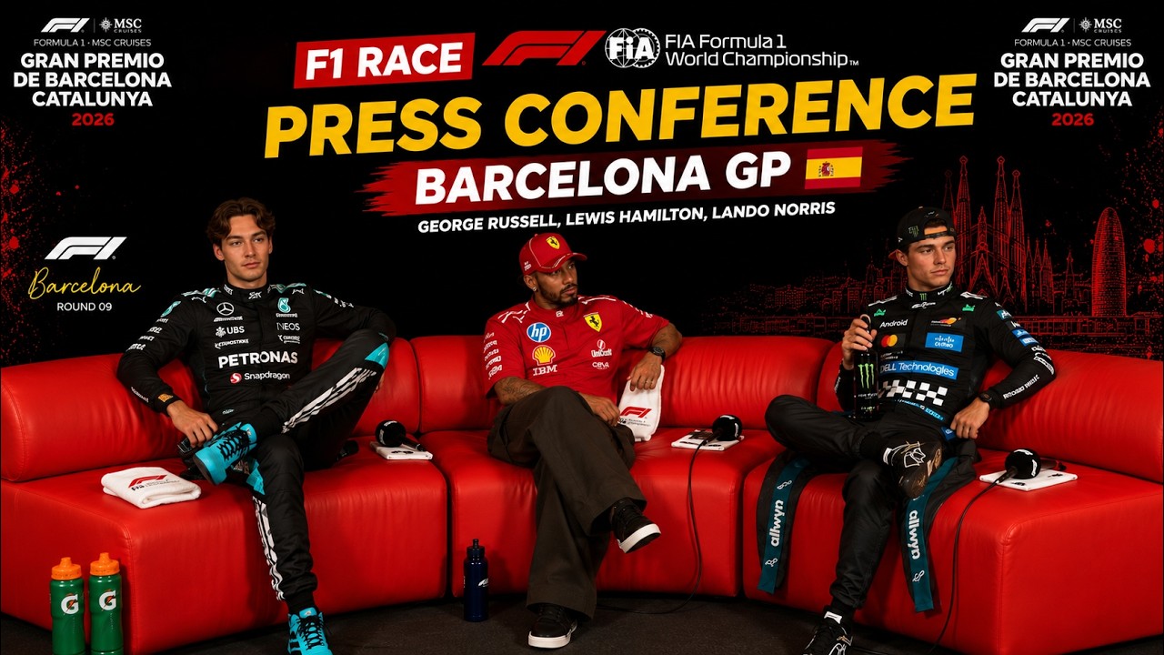 F1 Race Press Conference - Barcelona GP | Lewis Hamilton, George Russell, Lando Norris