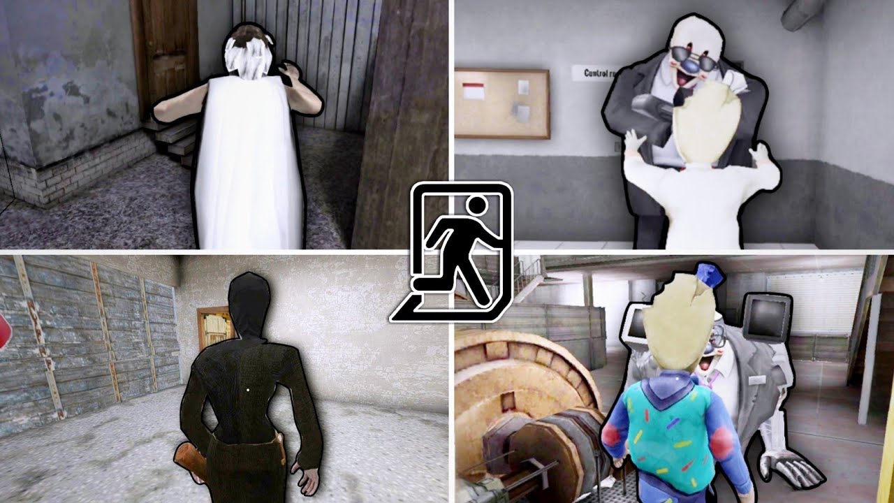 Escaping As Granny In Granny 1.8 Vs Evil Nun Vs Rod In Ice Scream 4 And Ice Scream 8
