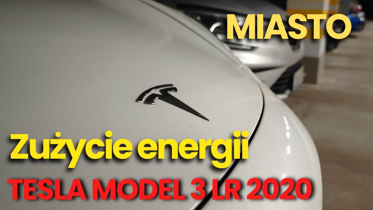 Jesienno/Zimowy test zużycia energii Tesli Model 3 Long Range 2020 w mieście