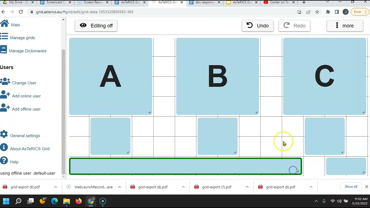 AsTeRICS Grid - An example about creating a custom grid with different sized elements