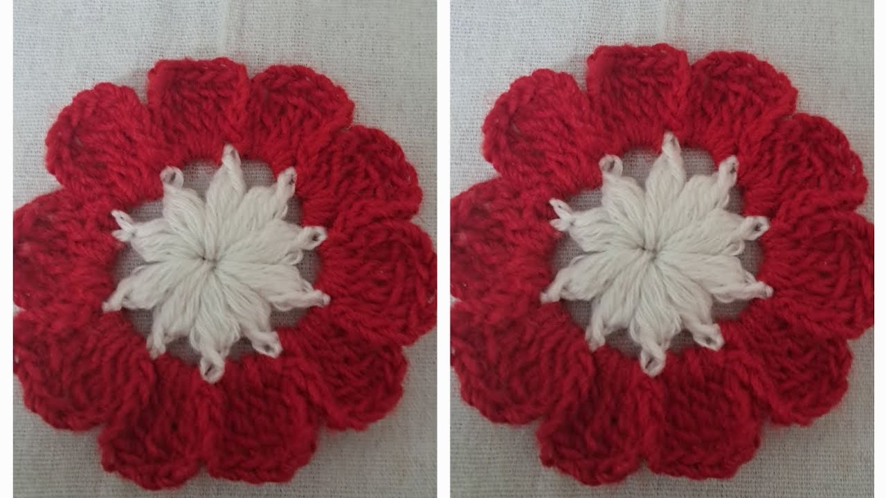 Very easy crochet flower #likeandsubscribe #howtomakewoolenflower 