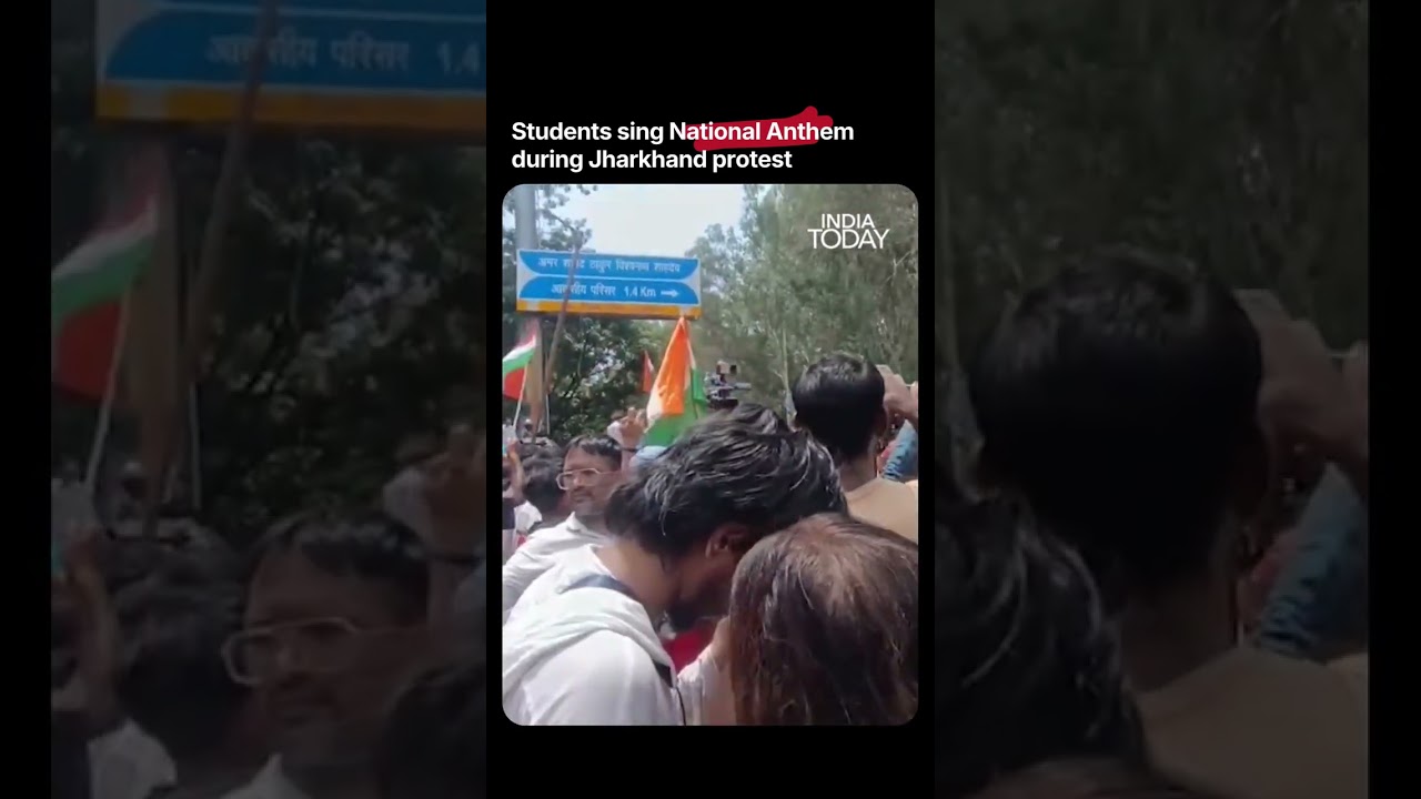 Jharkhand: JPSC-JSSC Protesters Sing National Anthem Amid Exam Irregularity Row #ranchi #jharkhand