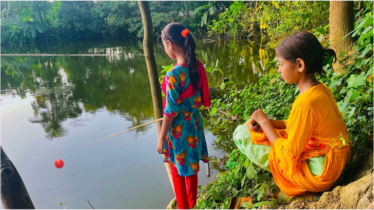 Two Sister Hook Fishing 🎣🐟 || How To Chacing This Fishs With A Younger Girls || Episode 68 ||
