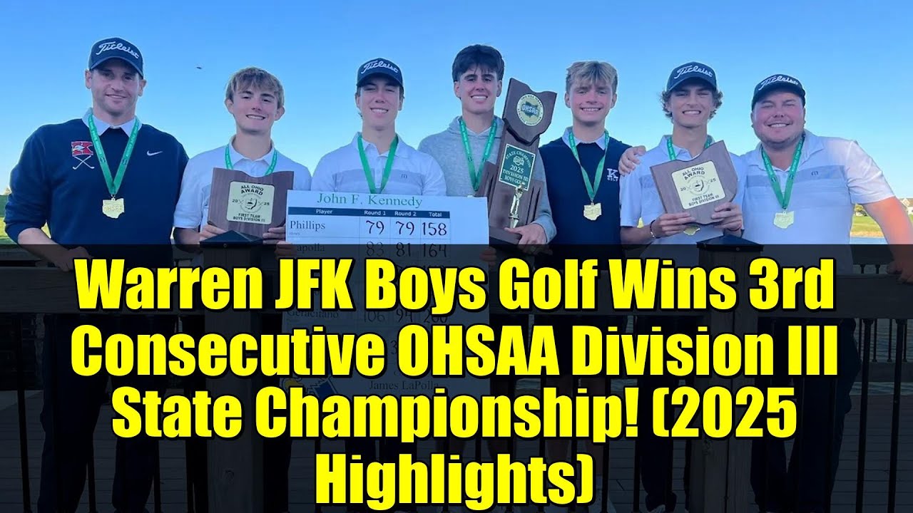 Команда Warren JFK Boys Golf одержала третью победу подряд в чемпионате штата OHSAA Division III!...