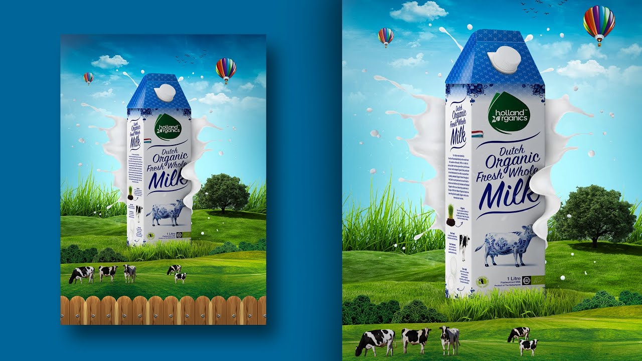Fresh Milk Poster Design | Photoshop