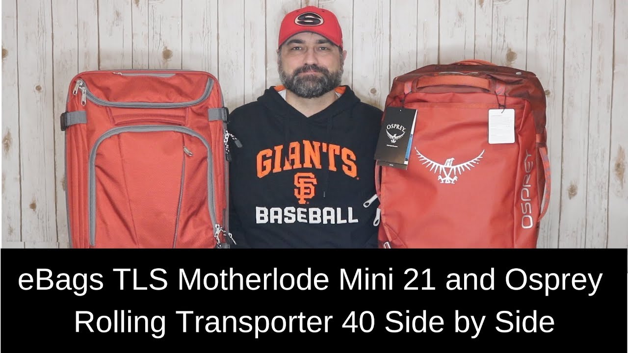 eBags TLS Mother Lode Mini 21 and Osprey Rolling Transporter 40