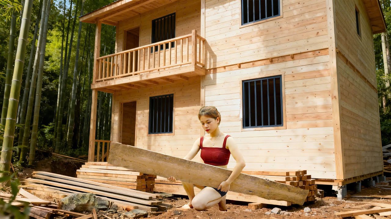 Building a 2-Storey Wooden House + 200 Days Bushwalking in Forest