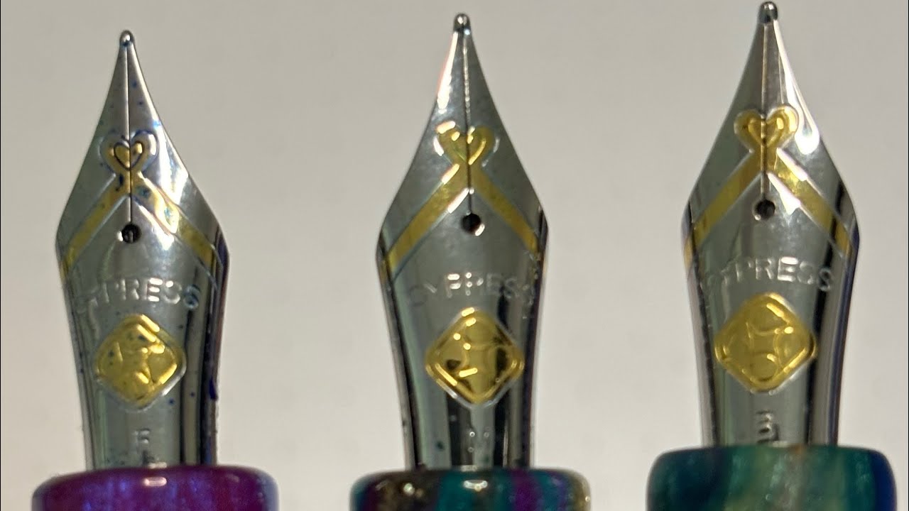 Cypress Fountain Pen Nib Comparison