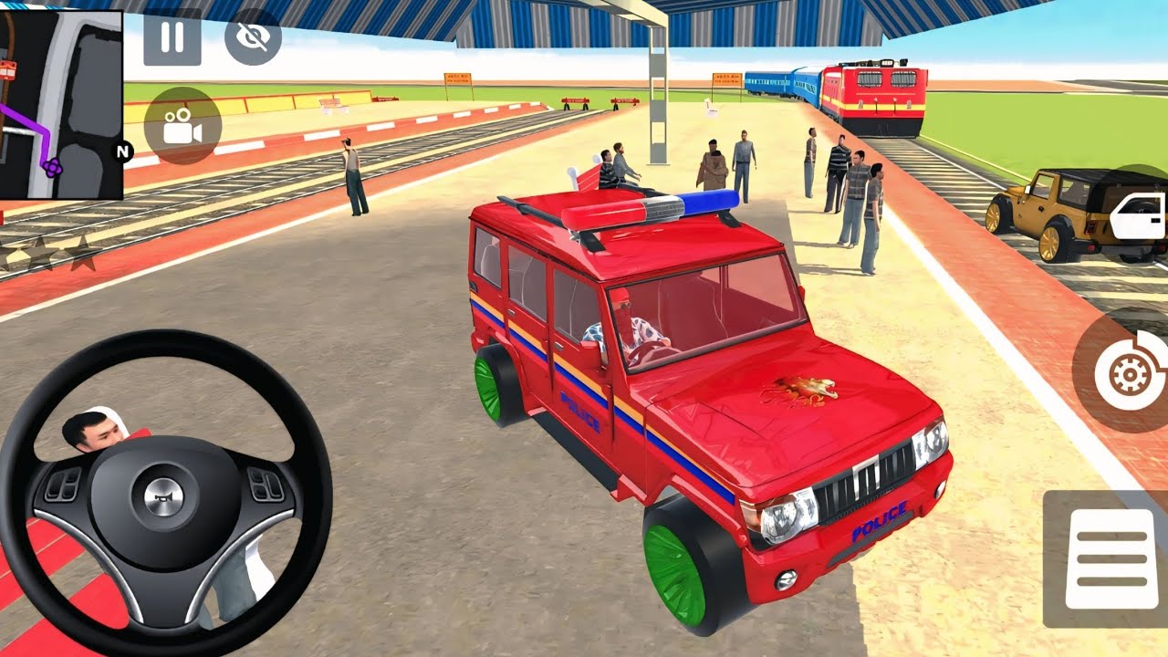 INDIAN THEFT AUTO SIMULATOR GAME POLICE JEEP AND TRAIN KE SAMNE GOLDEN THAR 😱