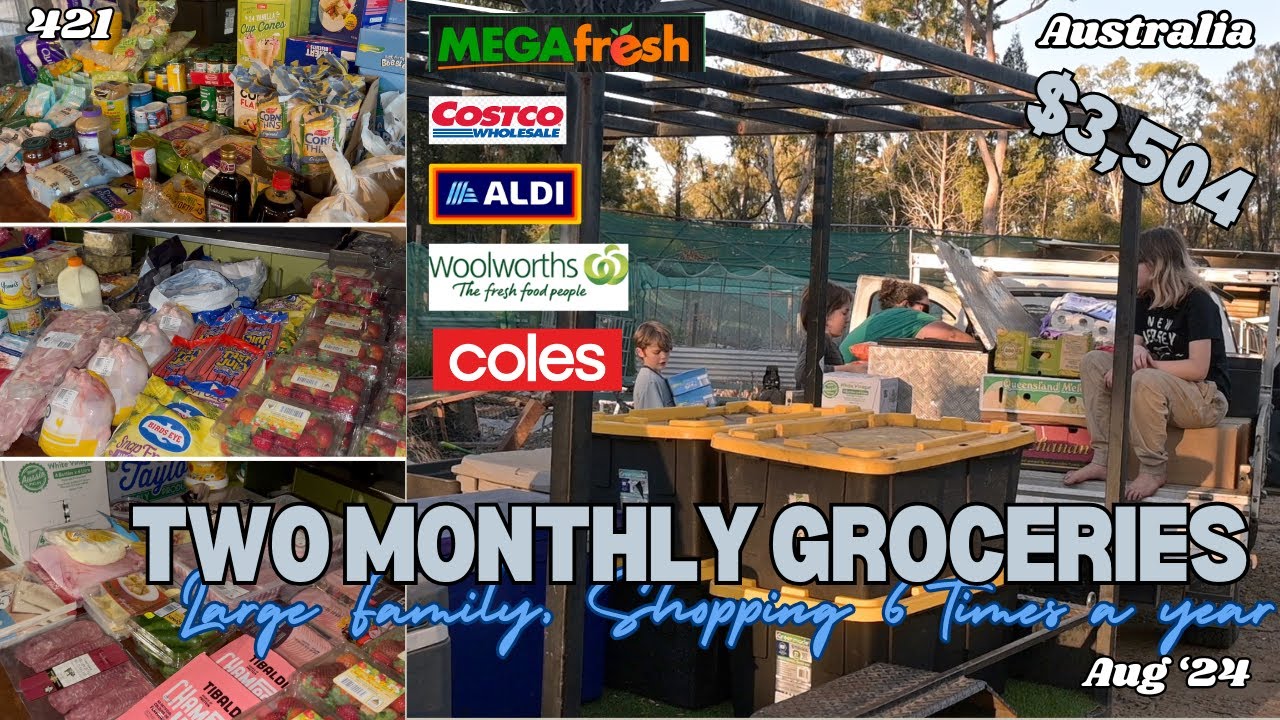 421 - Two monthly Grocery Haul, shopping 6 times a year, large family - Off Grid Australia
