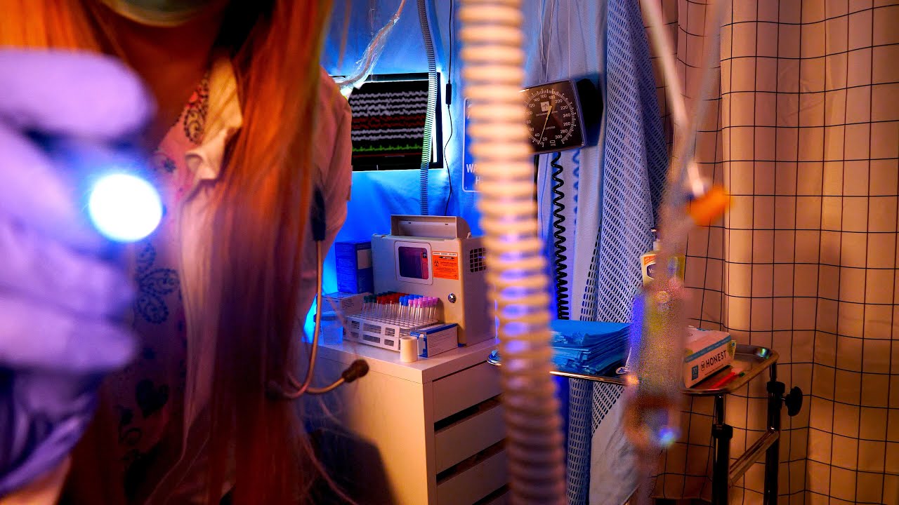 ASMR Hospital Nighttime Coma Patient Examination | Medical Role Play