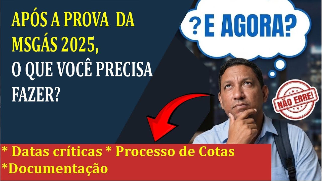 🚨 CONCURSO MSGÁS: O QUE VOCÊ PRECISA FAZER APÓS A PROVA OU VAI PERDER A VAGA!