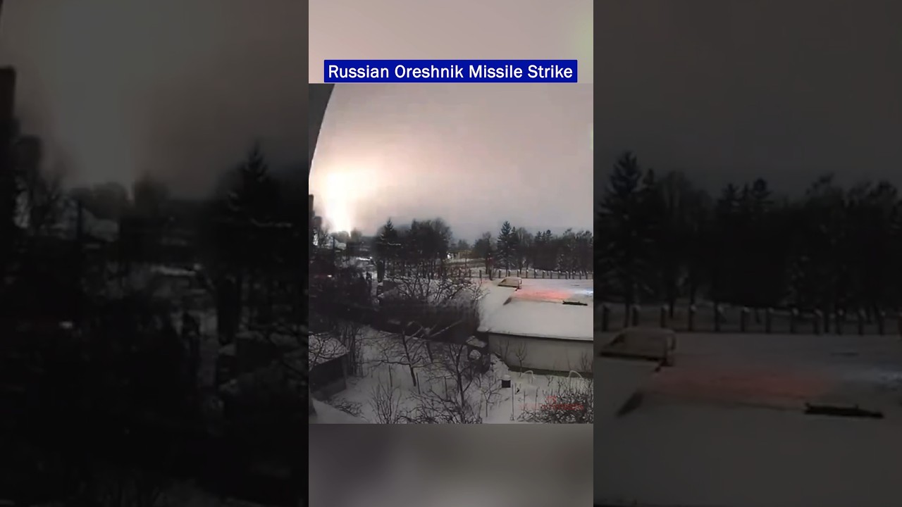 Russian Oreshnik Missile Strike on Lviv | 6 Re-Entry Vehicles Caught on Camera