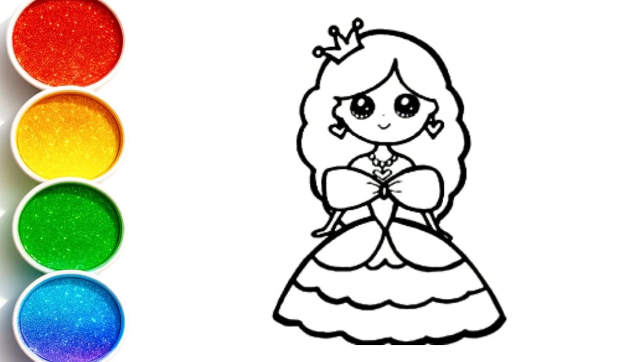 Cute Princess 👑 Drawing, Painting & Coloring For Kids Toddlers_ Kids Art