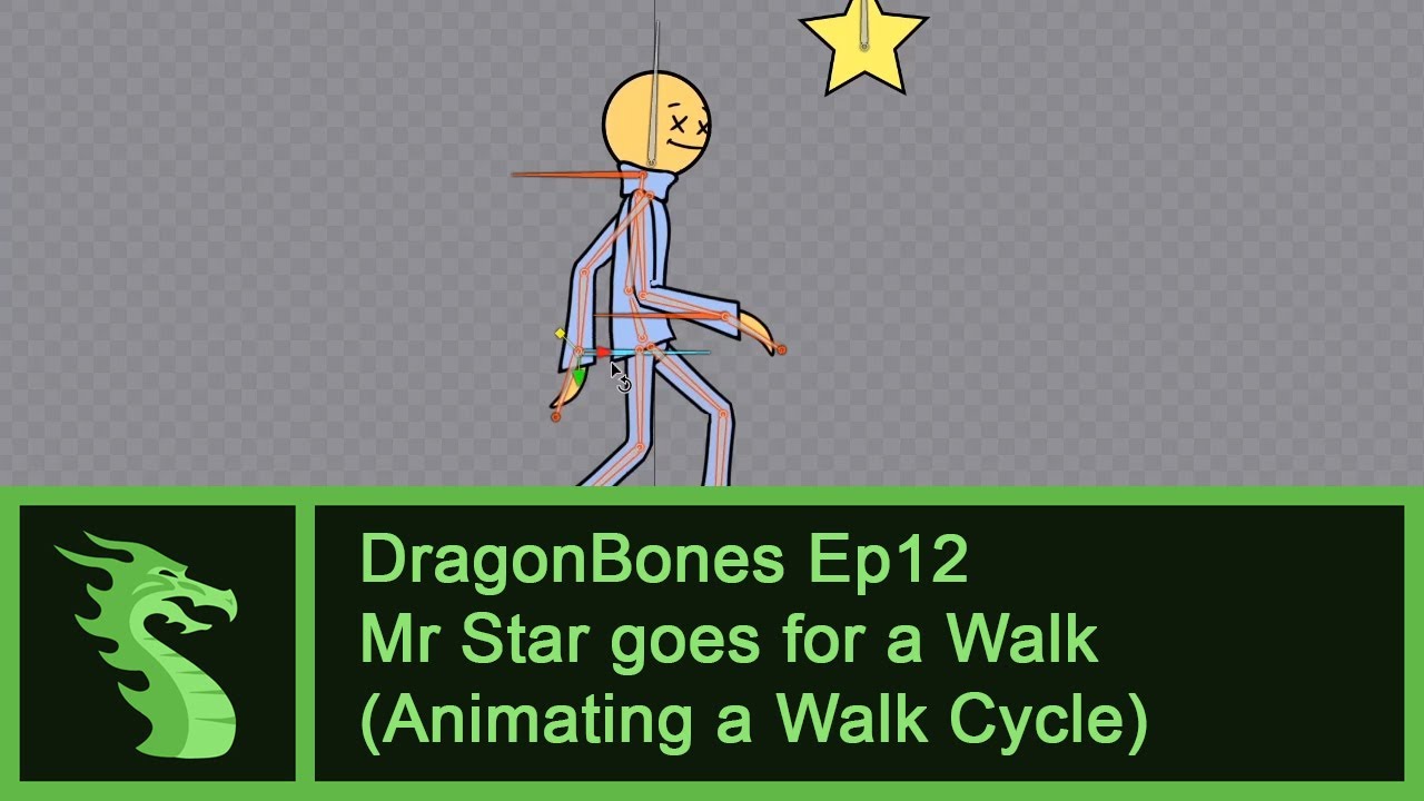 DragonBones Tutorial Ep12 - Mr Star goes for a Walk (Animating a Walk Cycle)