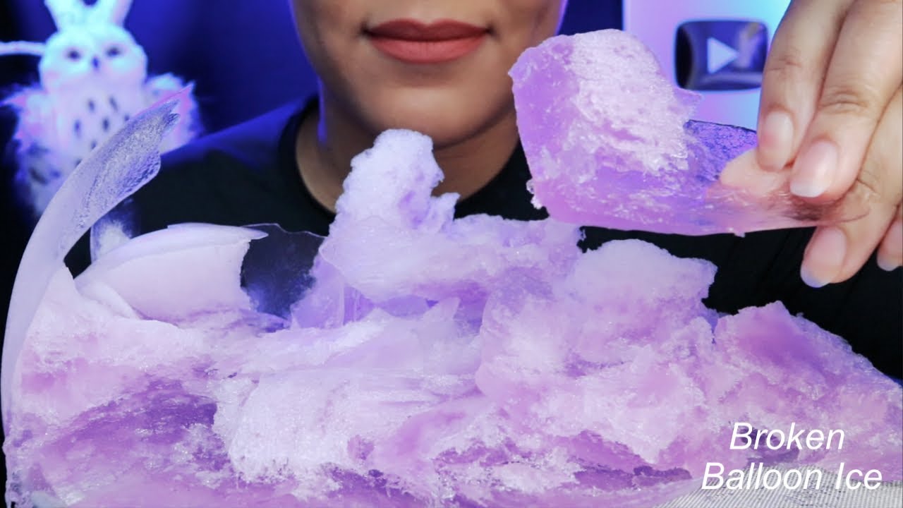 ASMR BROKEN BALLOON ICE/PURPLE FAIRY FLOSS SLUSH REQUEST