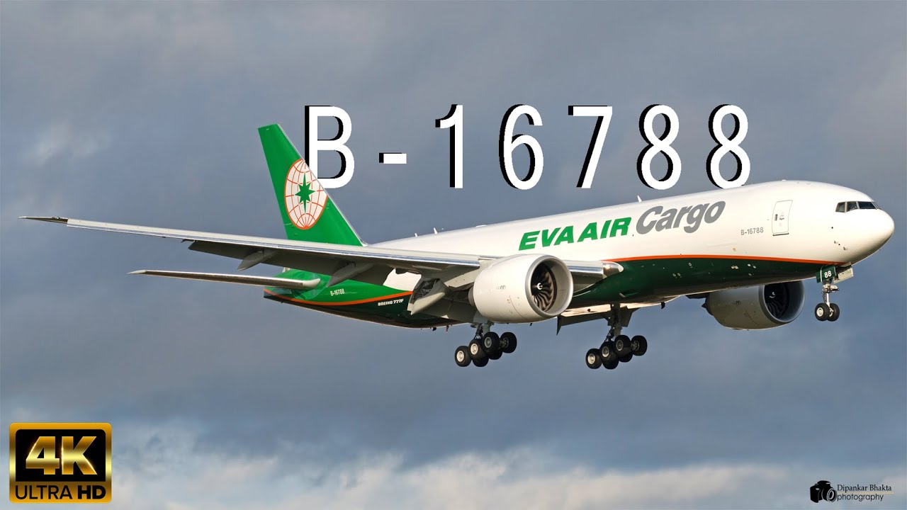 4K | 2021 Eva Air Cargo Boeing 777F Cargo (B-16788) First Flight Missed Approach+Low Fly By+ Landing