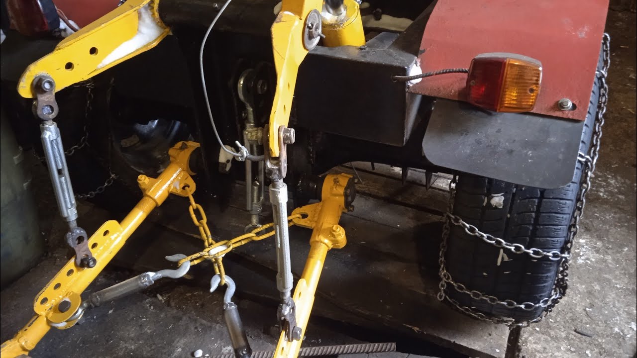 Навеска. Самодельный минитрактор. Переломка. 4х4.my little homemade tractor. hydraulic