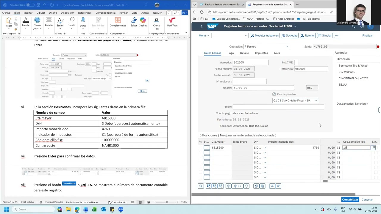 Parte 07 - Ejercicio 01 - Utilización de SAP Versión 4.2 - Contabilidad Financiera