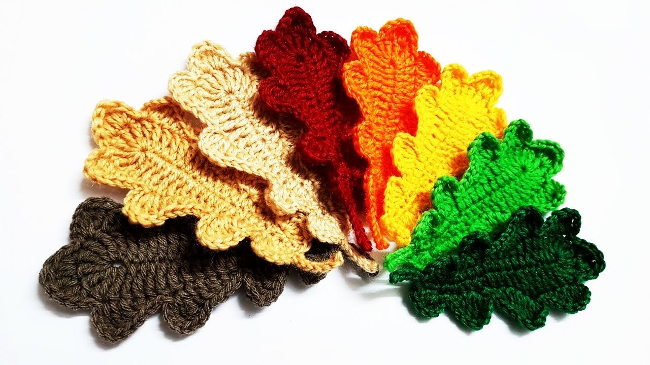 Crochet Leaf #5 (English subtitle is available )  - كروشية ورقة شجر #5