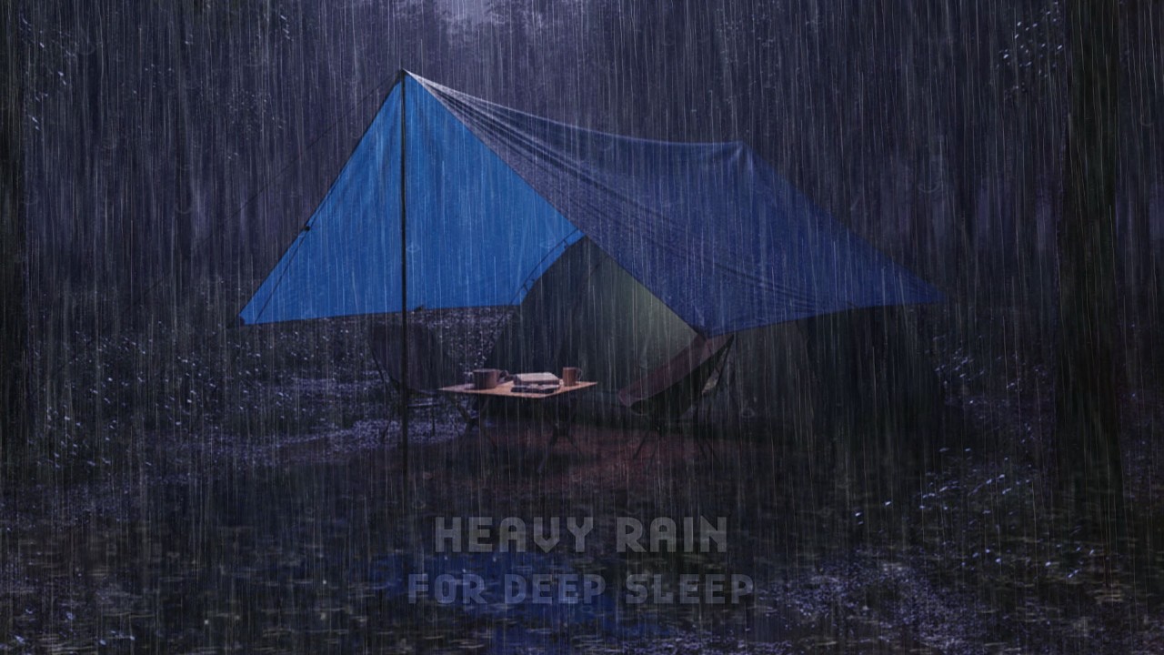 Deep Sleep Instantly 😴🌧️ | Intense Rain & Thunder Crashing on a Lonely Forest Tent ⛺⚡
