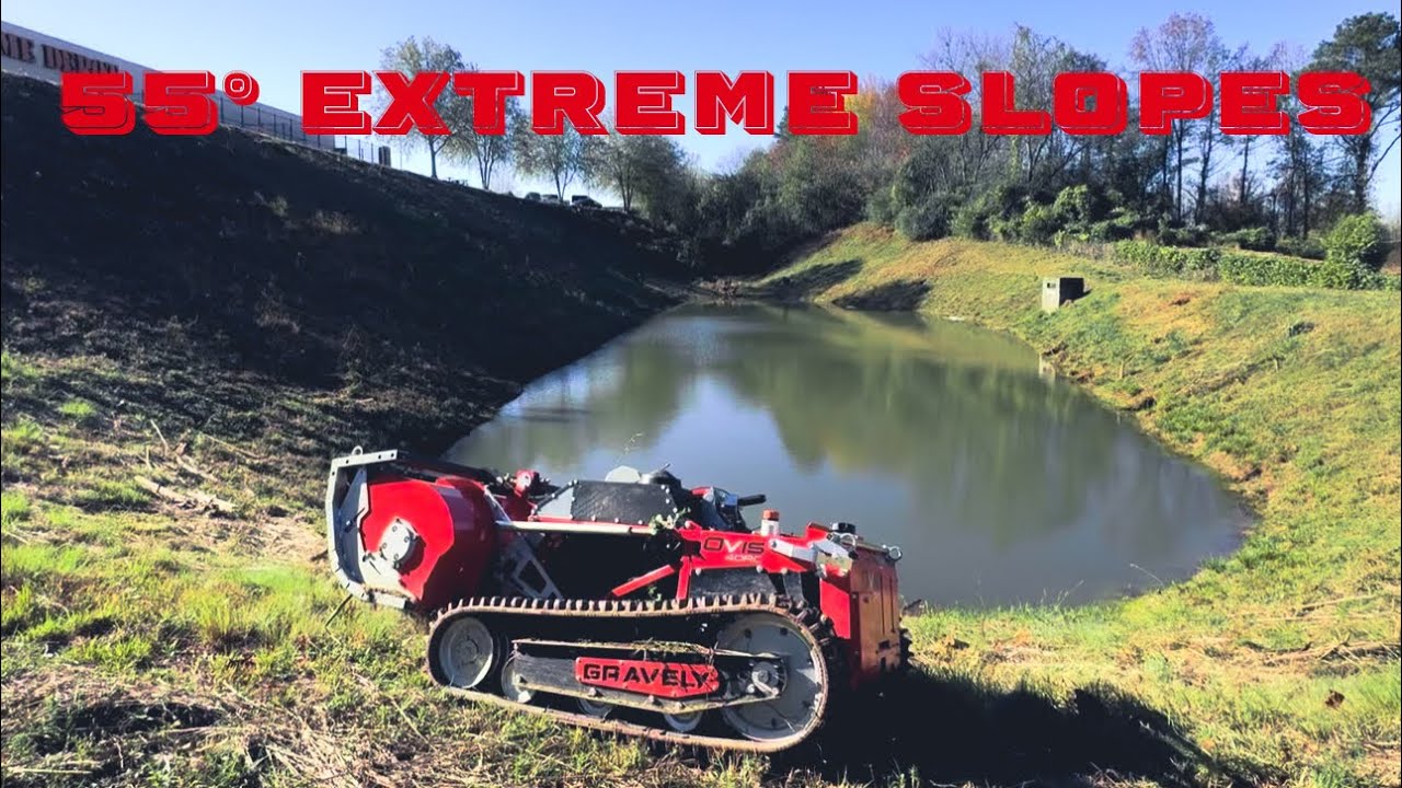 Slope Mowing With a Gravely Remote Control Ovis 