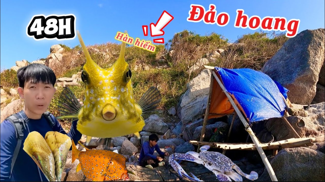 48h trải nghiệm sống Trên đảo hoang |xây dựng nơi trú ẩn | lặng biển tìm kiếm thức ăn |Camping…