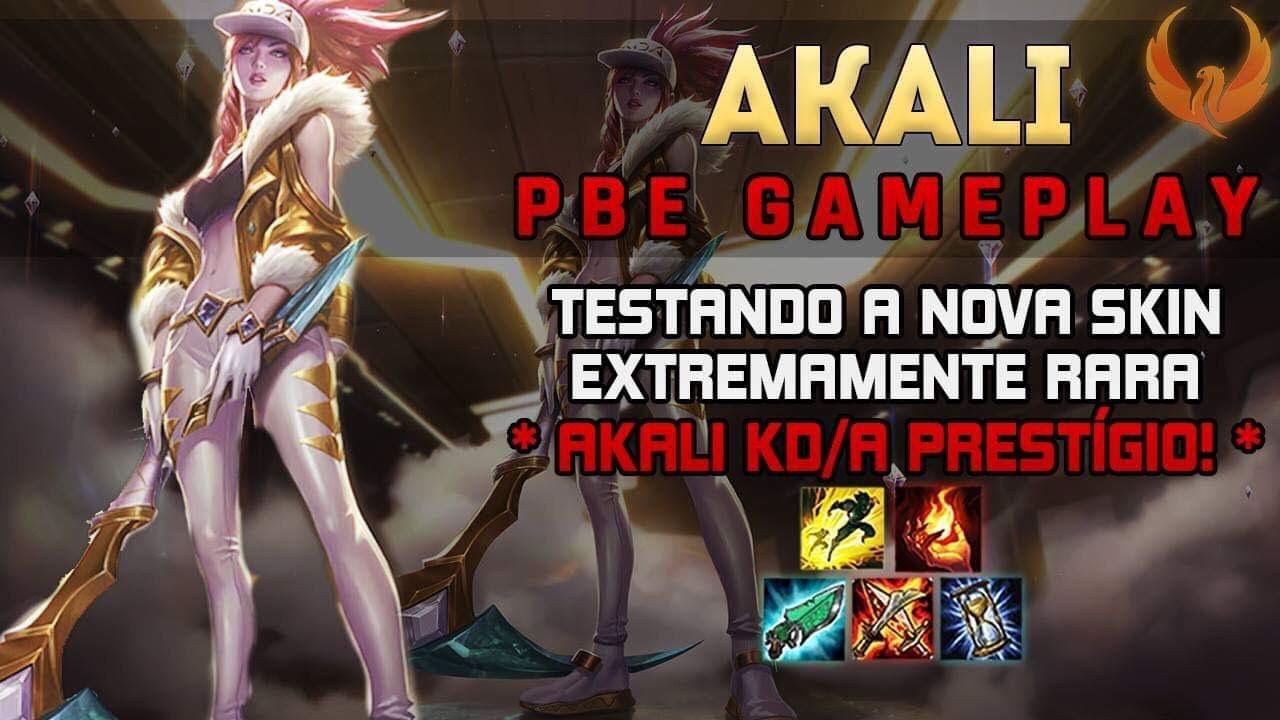 TESTANDO A NOVA SKIN EXTREMAMENTE RARA AKALI KD/A PRESTÍGIO! - AKALI MID GAMEPLAY PBE [PT-BR]