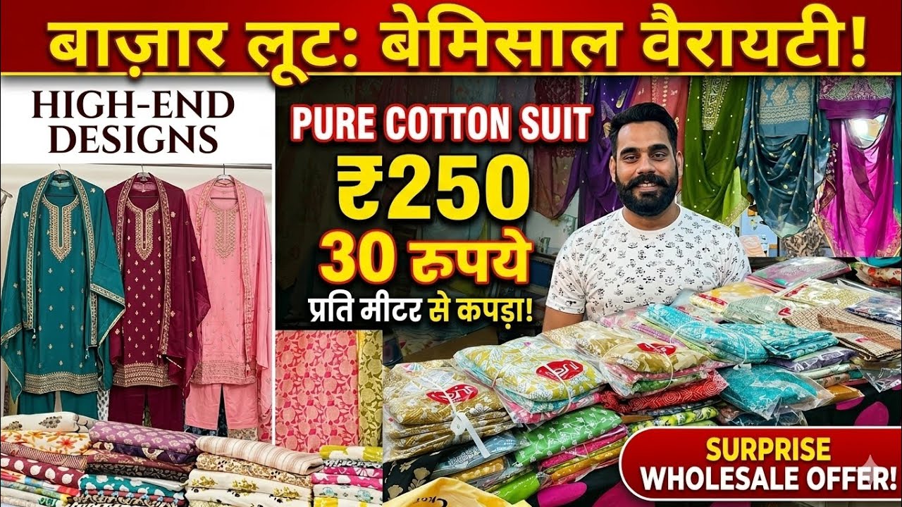 ₹30 Meter Fabric  ₹250 Pure Cotton Suit 😳 Hidden Market  Unlimited Variety | Budget Summer Shopping