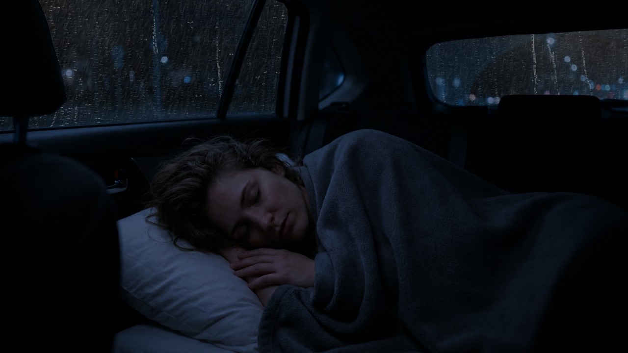 Fall Asleep Fast with Heavy Rain & Thunderstorm in a Car at Night
