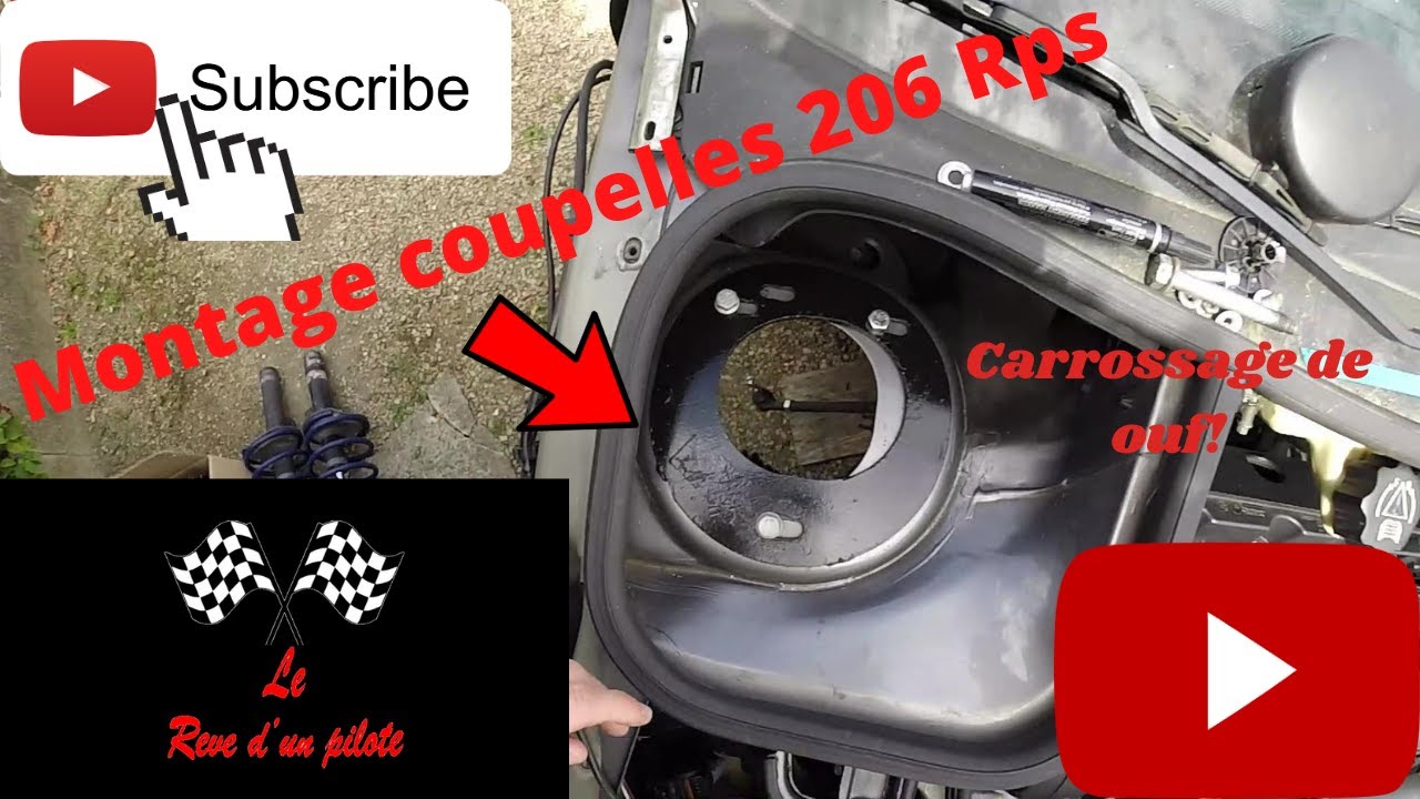 🚗🚗[Peugeot 206 s16 ] TUTO Montage Coupelles de carrossage 206 RPS🚗🚗