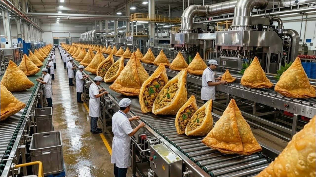 Inside a Samosa Factory 🥟🏭 | How Crispy Samosas Are Made at Massive Scale (Full Process)