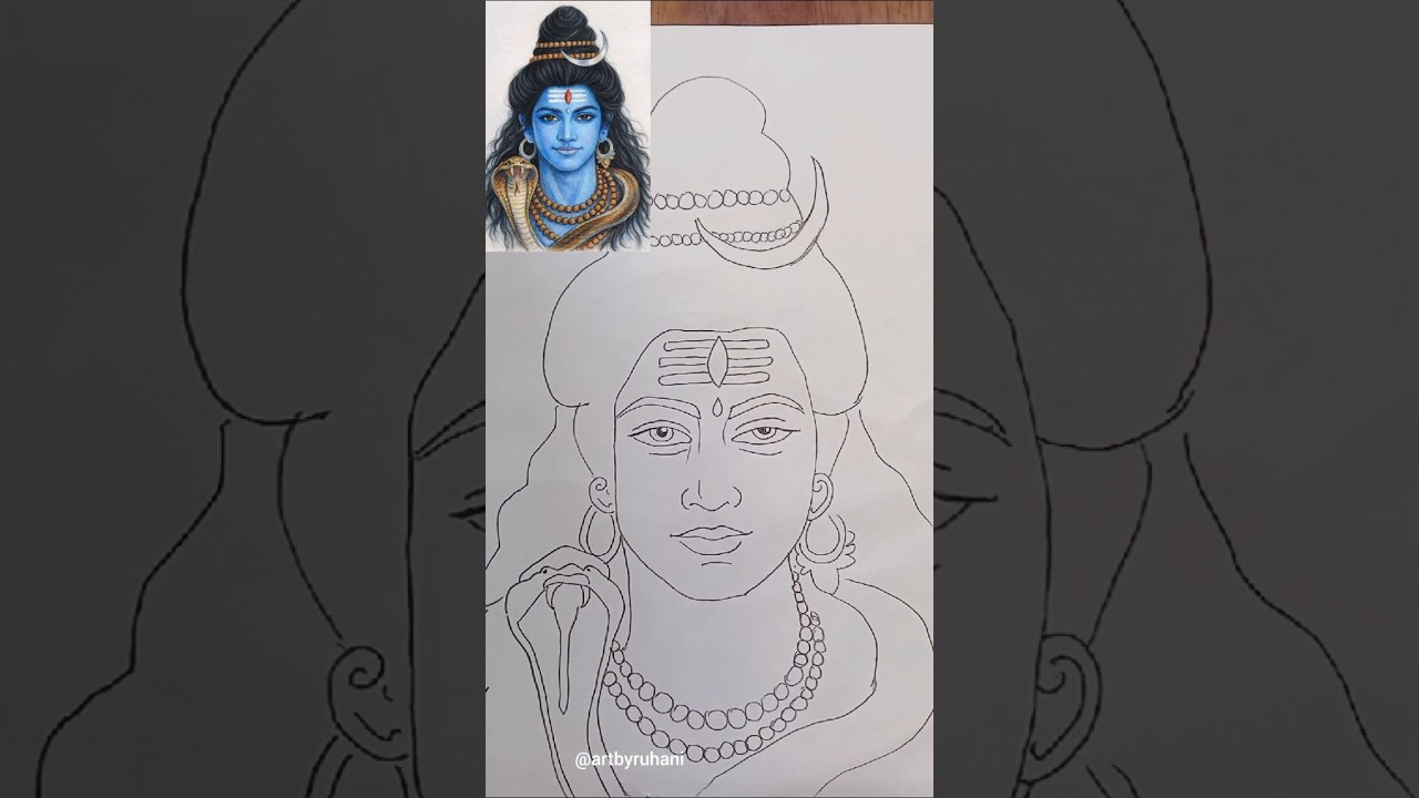 Mahadev drawing simple and easy #shiv #lordshiva #harharmahadev #mahadev #drawing #bholenath