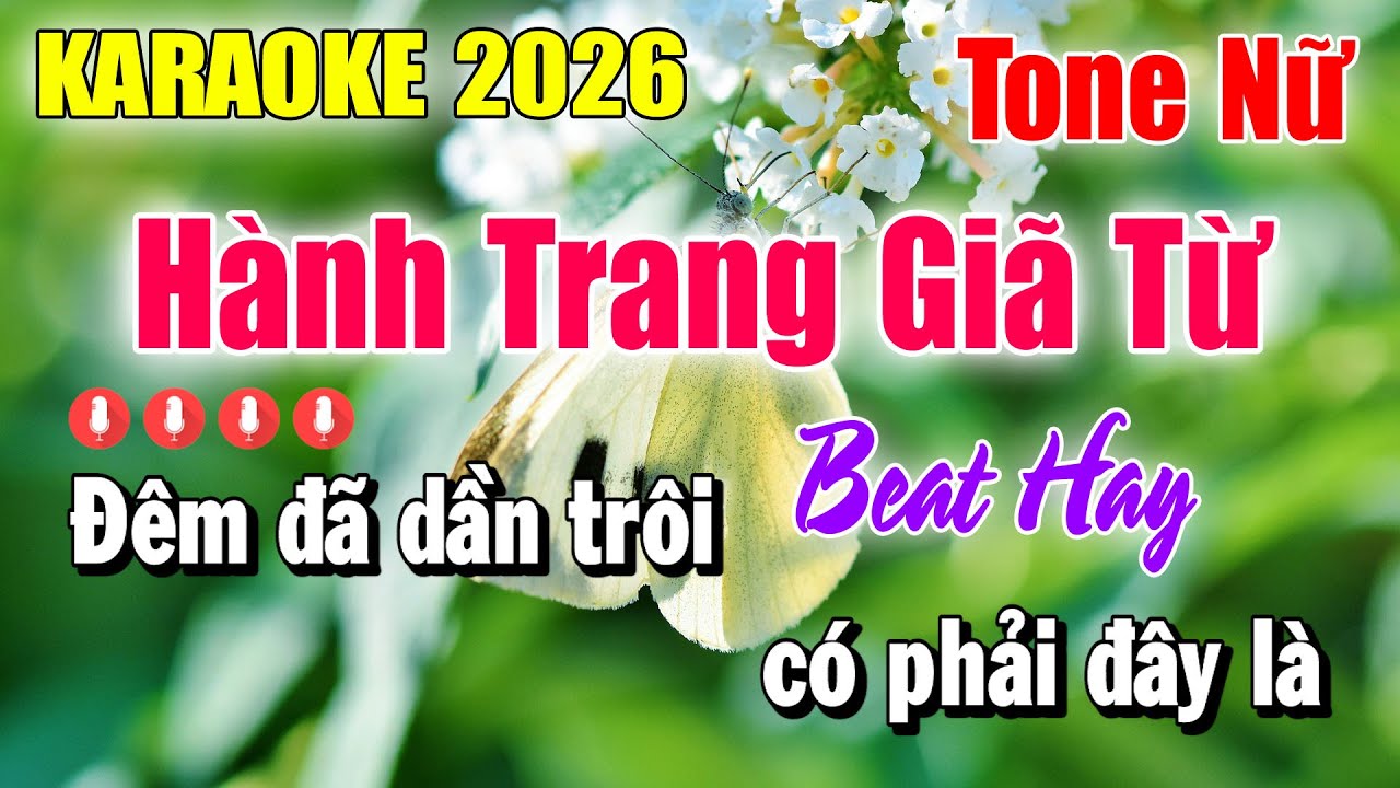 Karaoke Hành Trang Giã Từ Tone Nữ | Beat Mới 2026 | Karaoke Thanh Duy