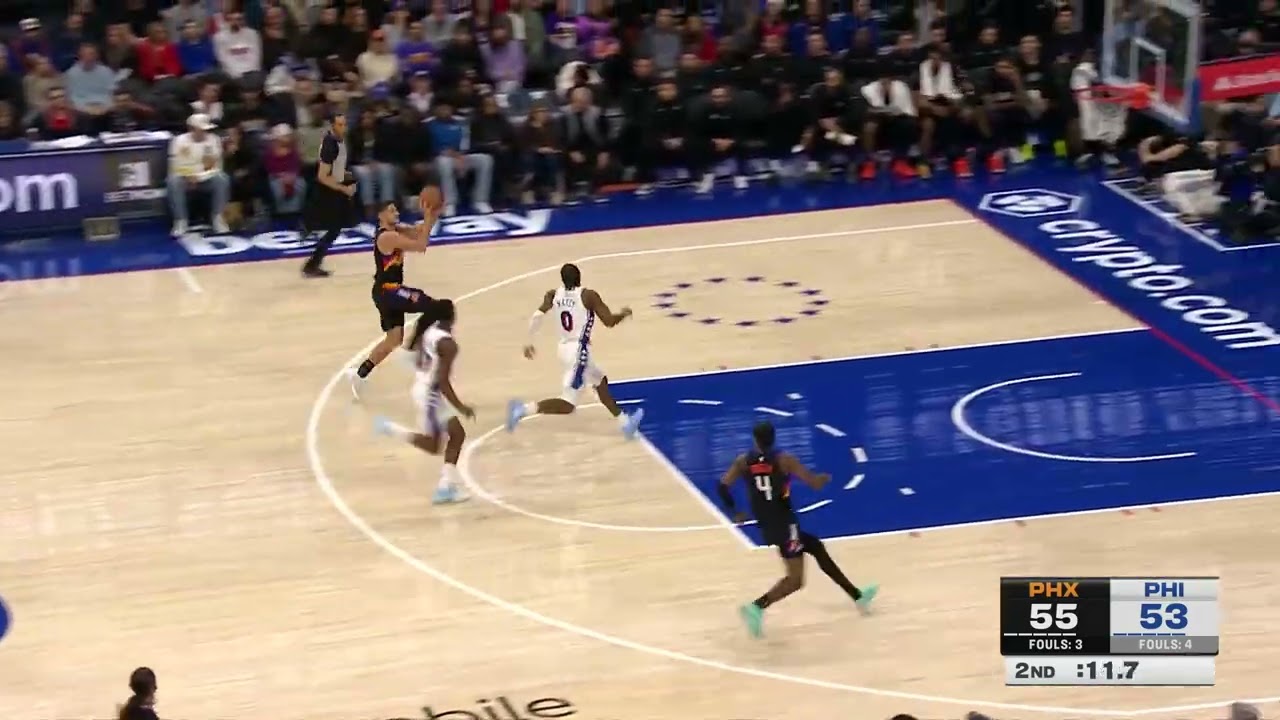 VJ Edgecombe rises to block the shot