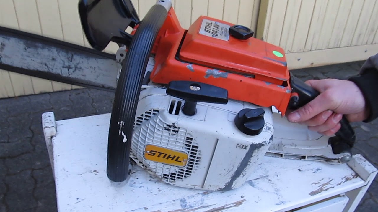 Stihl 041 Mit Kettenbremse Probelauf im Februar 2019